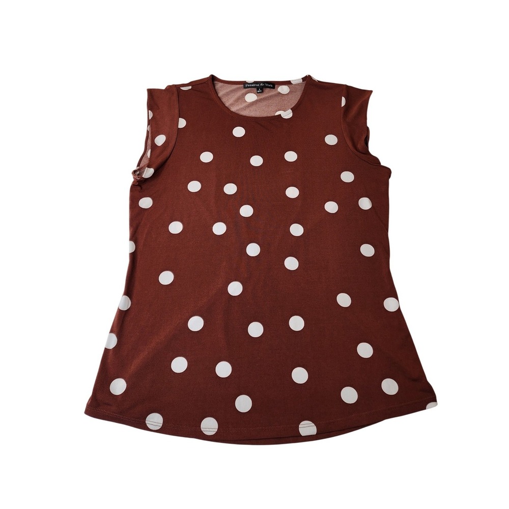 Preston & York Stretch Tank S Brown White Polka Dot Capsule Retro Office Wear